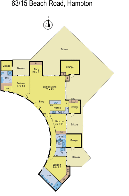 63/15 Beach Road, Hampton VIC 3188 - Floorplan