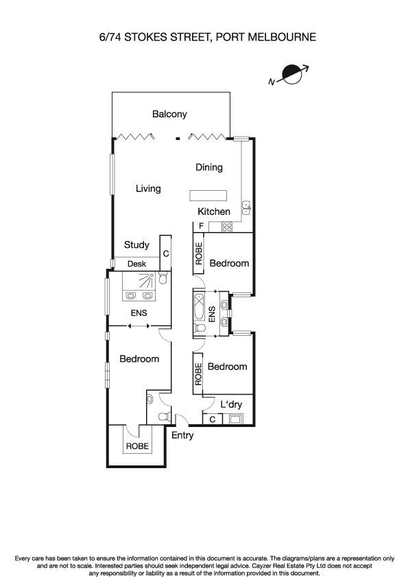 6/74 Stokes Street, PORT MELBOURNE VIC 3207 - Floorplan