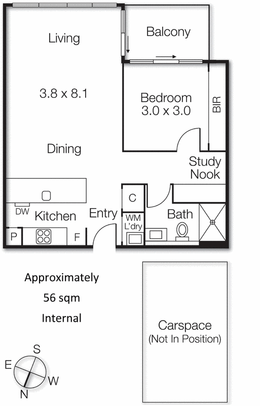 707/70 Queens Road, Melbourne VIC 3004 - Floorplan