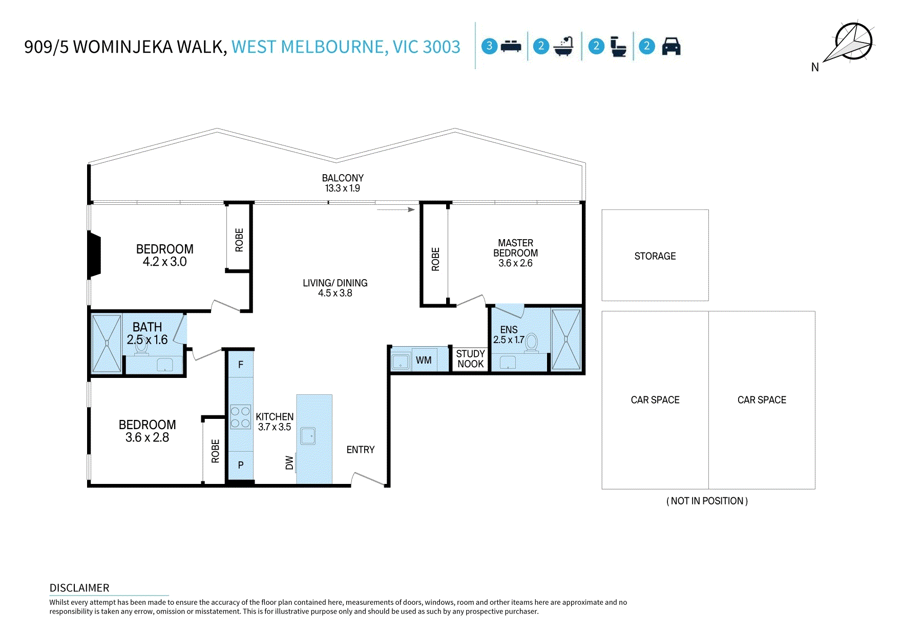 909/5 Wominjeka Walk, West Melbourne VIC 3003 - Floorplan
