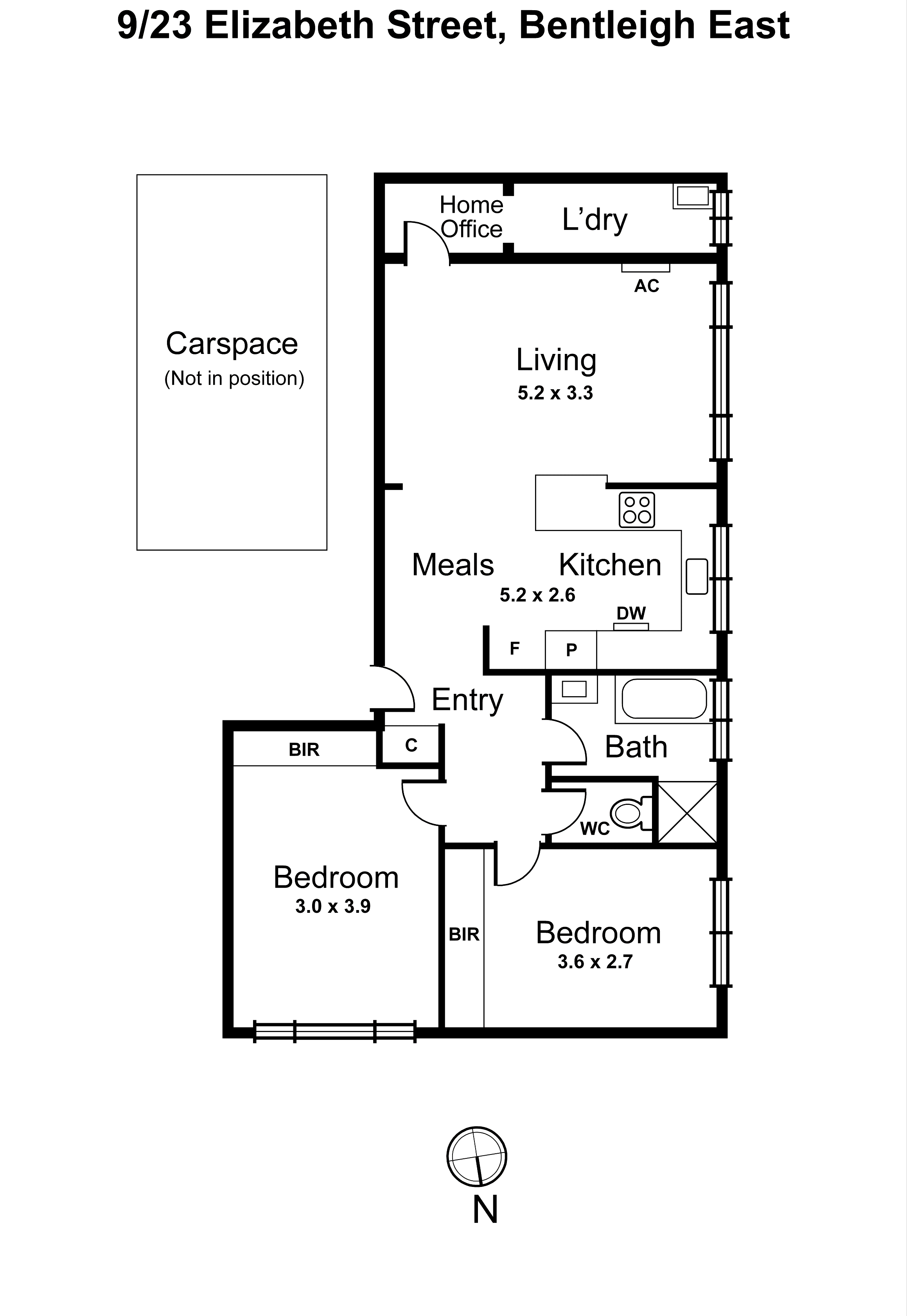 9/23 Elizabeth Street, Bentleigh East VIC 3165 - Floorplan