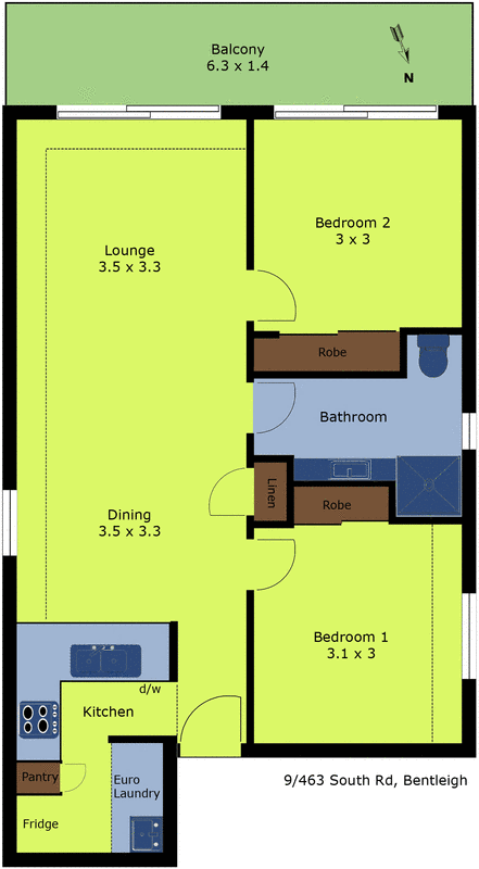 9/463 South Road, Bentleigh East VIC 3165 - Floorplan