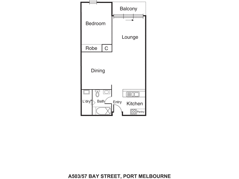 A503,57 Bay Street, PORT MELBOURNE VIC 3207 - Floorplan