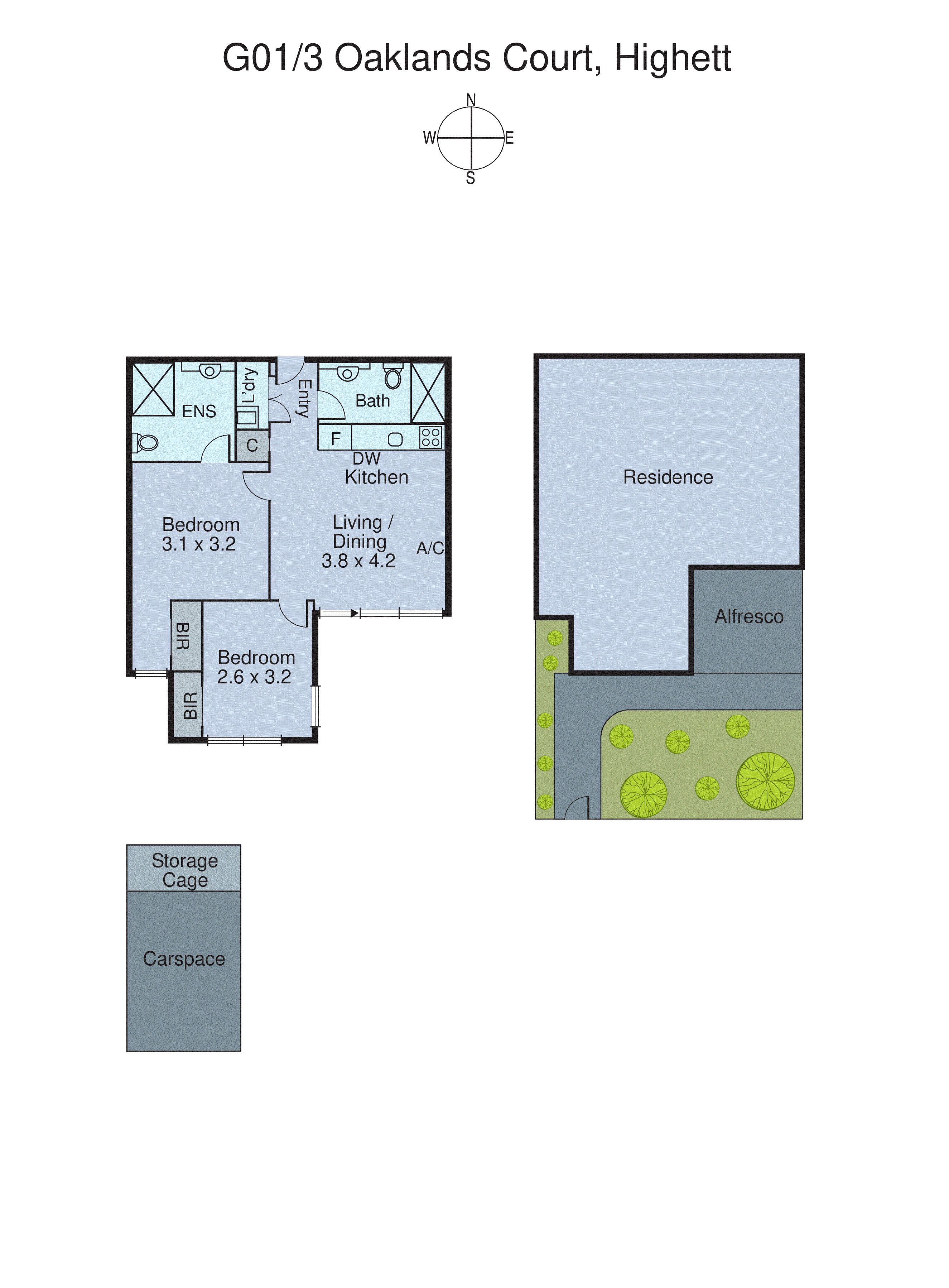 G01/3 Oaklands Court, Highett VIC 3190 - Floorplan