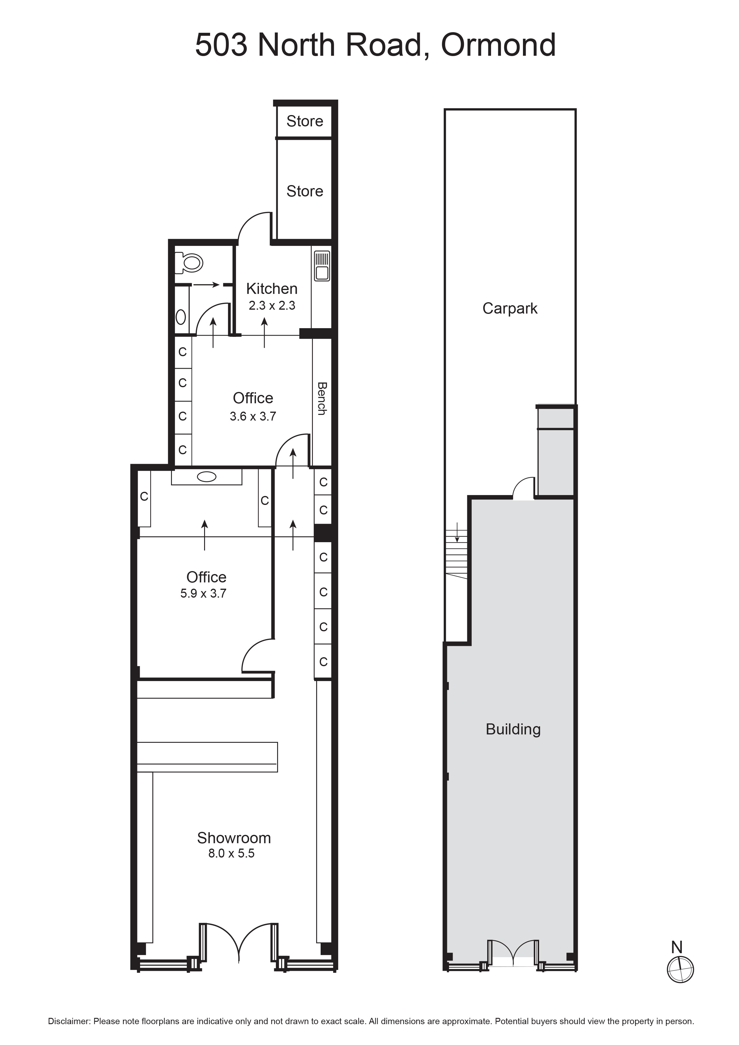 Ground floor 503 North Road, ORMOND VIC 3204 - Floorplan