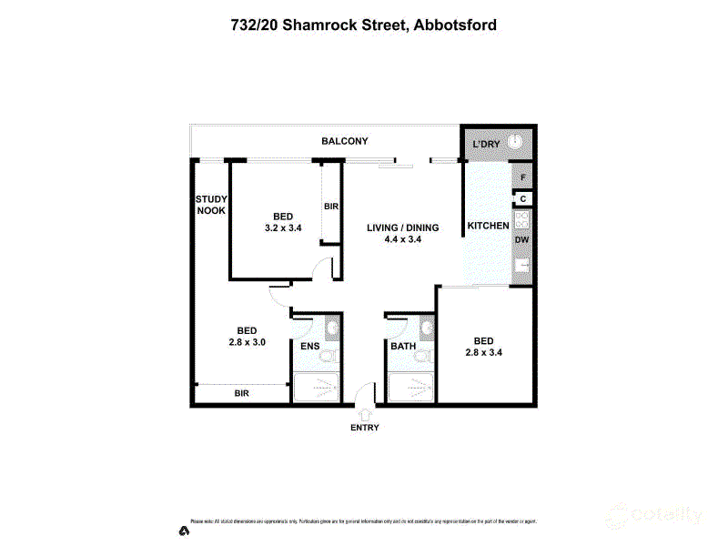 Lot 732 732/20 Shamrock Street, Abbotsford VIC 3067 - Floorplan